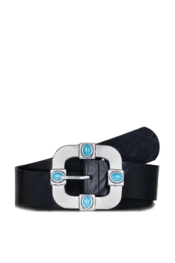 Store ba&sh Leather Belt With Big Buckle Belen | Black... | | Little Soho