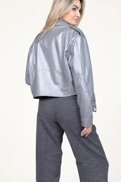 Clearance STUDIO AR Leather Biker Jacket Savannah | Silver... | | Little Soho