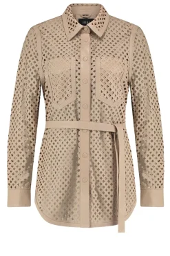 Cheap Ibana Leather Blouse Tjez | Taupe... | | Little Soho