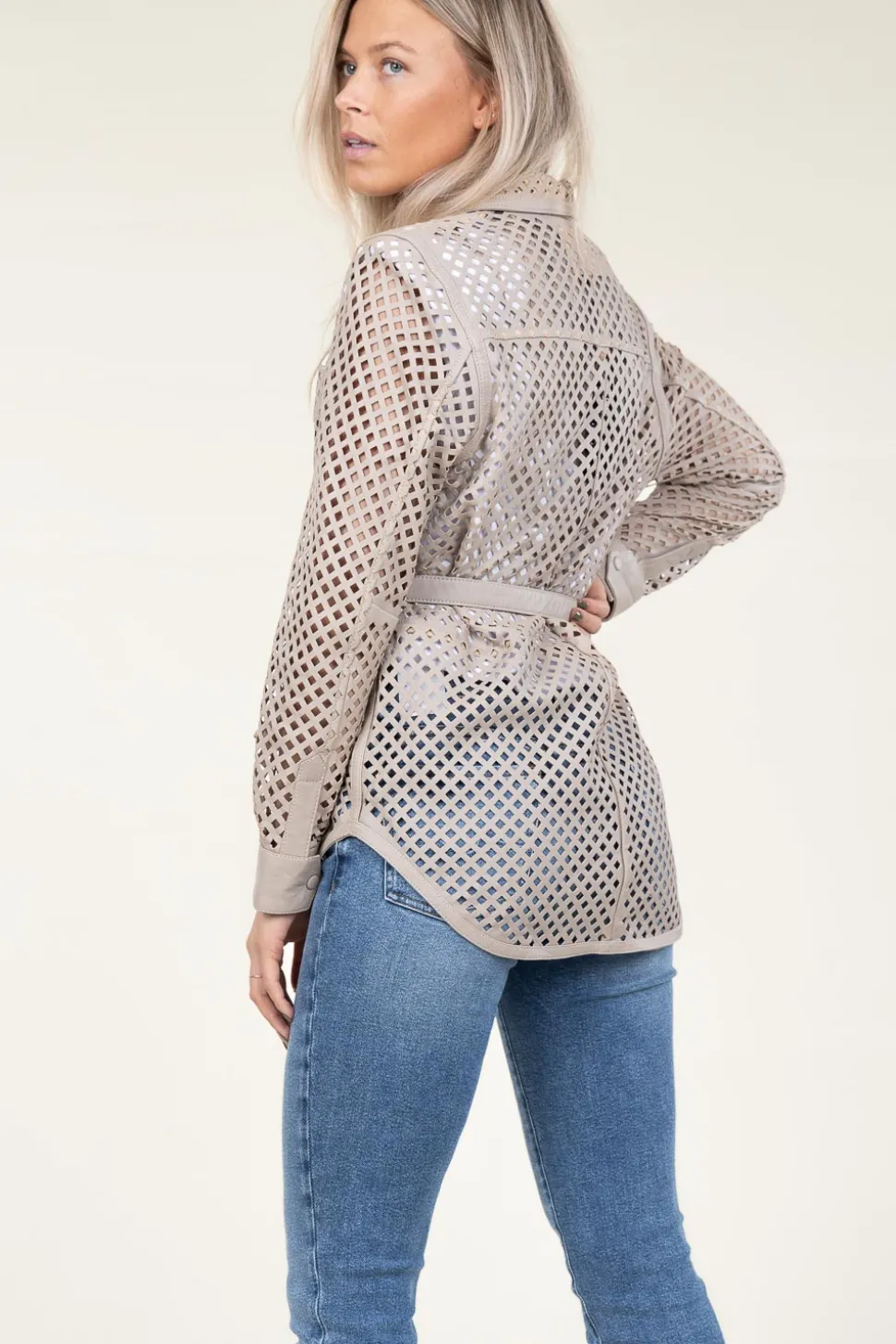 Cheap Ibana Leather Blouse Tjez | Taupe... | | Little Soho