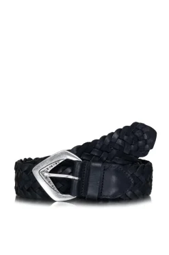 Cheap ba&sh Leather Braided Belt Bergamo | Black... | | Little Soho