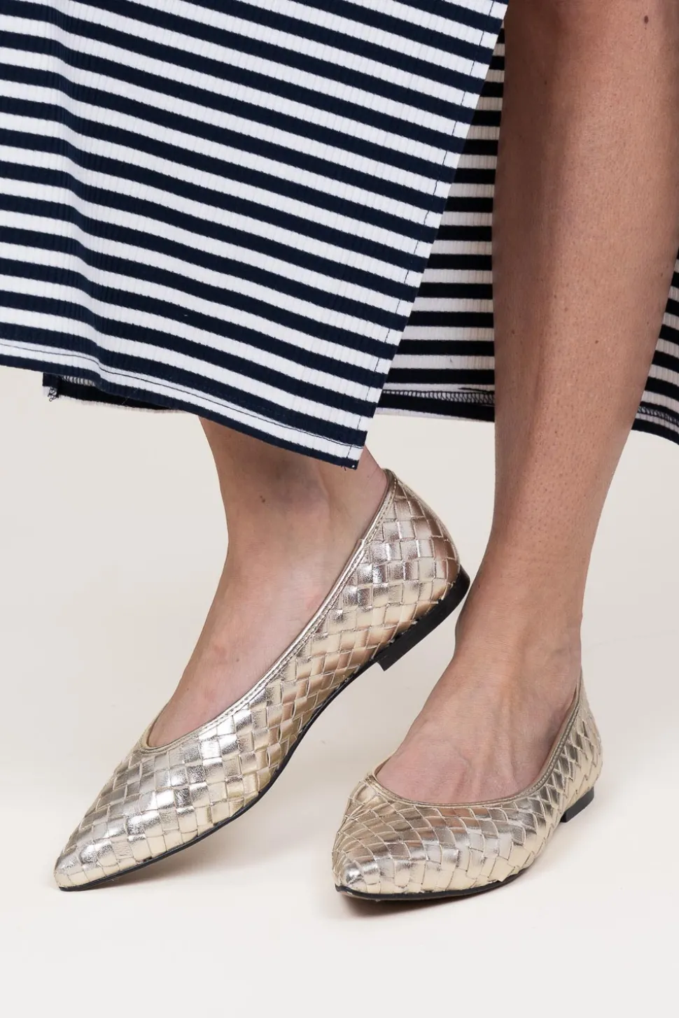 Hot Toral Leather Braided Flats Magda | Gold... | | Little Soho