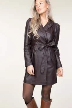 Fashion Ibana Leather Dress With Bow Belt Darcia | Bordeaux... | | Little Soho