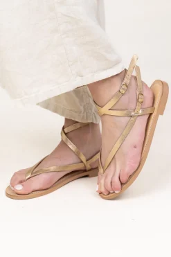 Sale Ivylee Copenhagen Leather Hand Made Sandals Olive | Gold... | | Little Soho