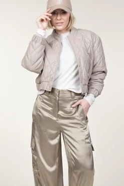 Best Ibana Leather Padded Jacket Jeromy | Taupe... | | Little Soho