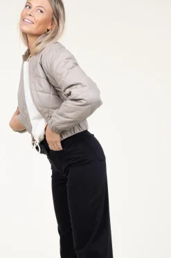 Best Ibana Leather Padded Jacket Jeromy | Taupe... | | Little Soho