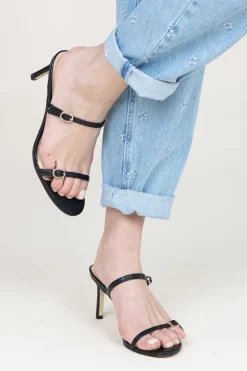 Cheap Twinset Leather Sandals Franca | Black... | | Little Soho