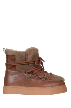 Cheap Est'Seven Leather Sneakers Mouton Fur | Camel... | | Little Soho