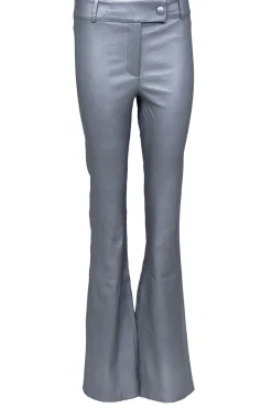 Discount STUDIO AR Leather Stretch Flared Pants Jaela | Silver... | | Little Soho