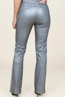 Discount STUDIO AR Leather Stretch Flared Pants Jaela | Silver... | | Little Soho