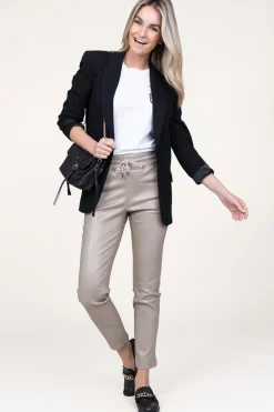 Best STUDIO AR Leather Stretch Jogger Naomi | Taupe Metallic... | | Little Soho