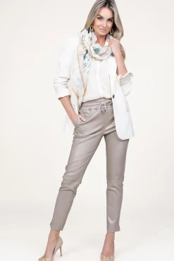 Best STUDIO AR Leather Stretch Jogger Naomi | Taupe Metallic... | | Little Soho