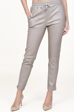 Best STUDIO AR Leather Stretch Jogger Naomi | Taupe Metallic... | | Little Soho