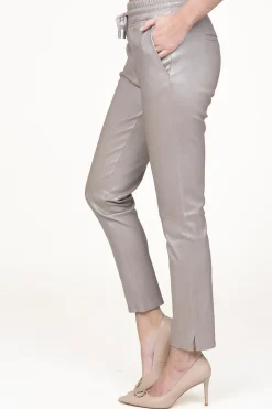 Best STUDIO AR Leather Stretch Jogger Naomi | Taupe Metallic... | | Little Soho