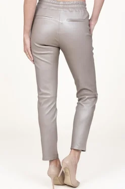Best STUDIO AR Leather Stretch Jogger Naomi | Taupe Metallic... | | Little Soho
