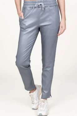 Best STUDIO AR Leather Stretch Jogger Naomi | Silver... | | Little Soho