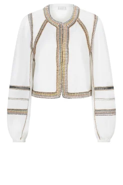 Clearance Dante 6 Linen Blend Jacket With Embroidery Stanfill | Natural... | | Little Soho