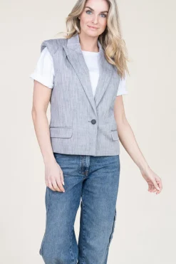New IRO Linen Blend Waistcoat Zohar | Grey... | | Little Soho