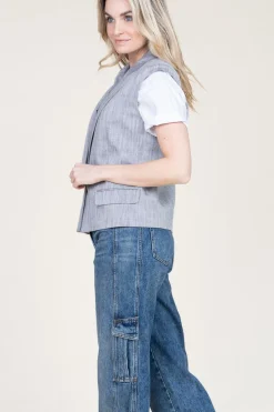 New IRO Linen Blend Waistcoat Zohar | Grey... | | Little Soho