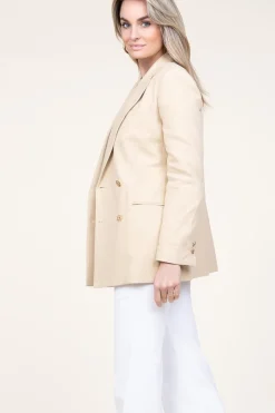 Flash Sale Twinset Linen Double-Breasted Blazer Milou | Beige... | | Little Soho