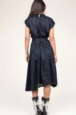 Shop Greek Archaic Kori Linen Dress Grace | Black... | | Little Soho