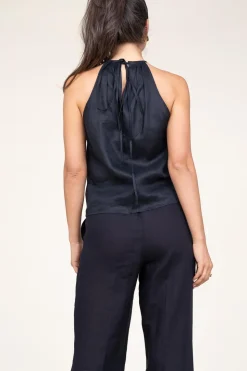 Store Greek Archaic Kori Linen Halter Top Pam | Black... | | Little Soho