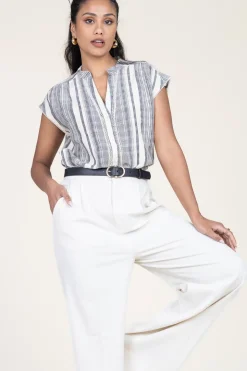 Flash Sale Stella Forest Linen Mix Blouse Fiorella | Black... | | Little Soho