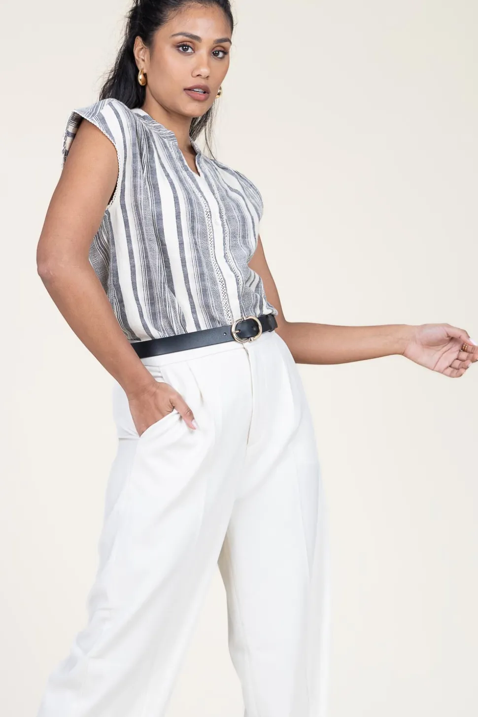 Flash Sale Stella Forest Linen Mix Blouse Fiorella | Black... | | Little Soho