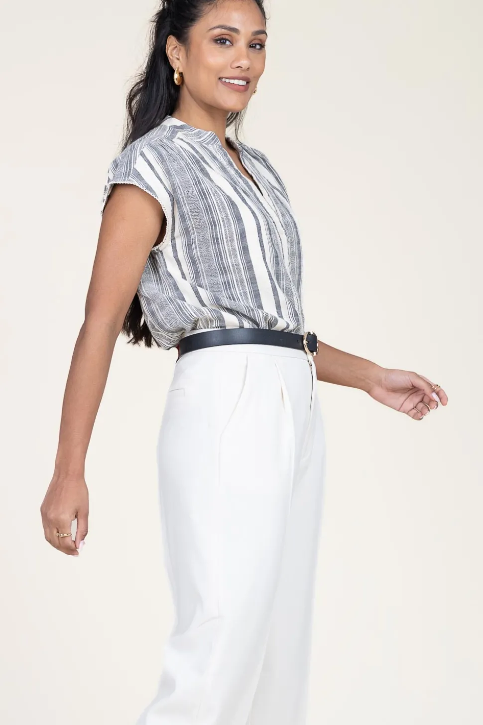 Flash Sale Stella Forest Linen Mix Blouse Fiorella | Black... | | Little Soho