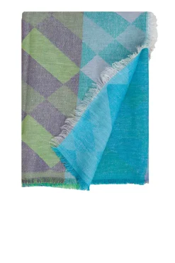 Hot Moment Amsterdam Linen Mix Scarf With Print Lilly | Blue... | | Little Soho