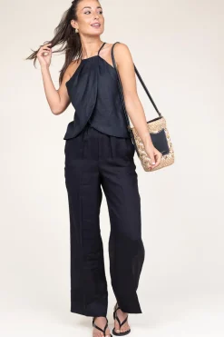 Best Sale Greek Archaic Kori Linen Pants Rena | Black... | | Little Soho