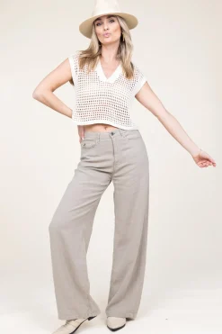 Cheap Lois Jeans Linen Trousers Skater | Taupe... | | Little Soho