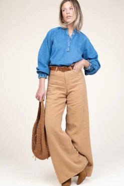 Cheap Lois Jeans Linen Wide Leg Pants Marlene | Camel... | | Little Soho