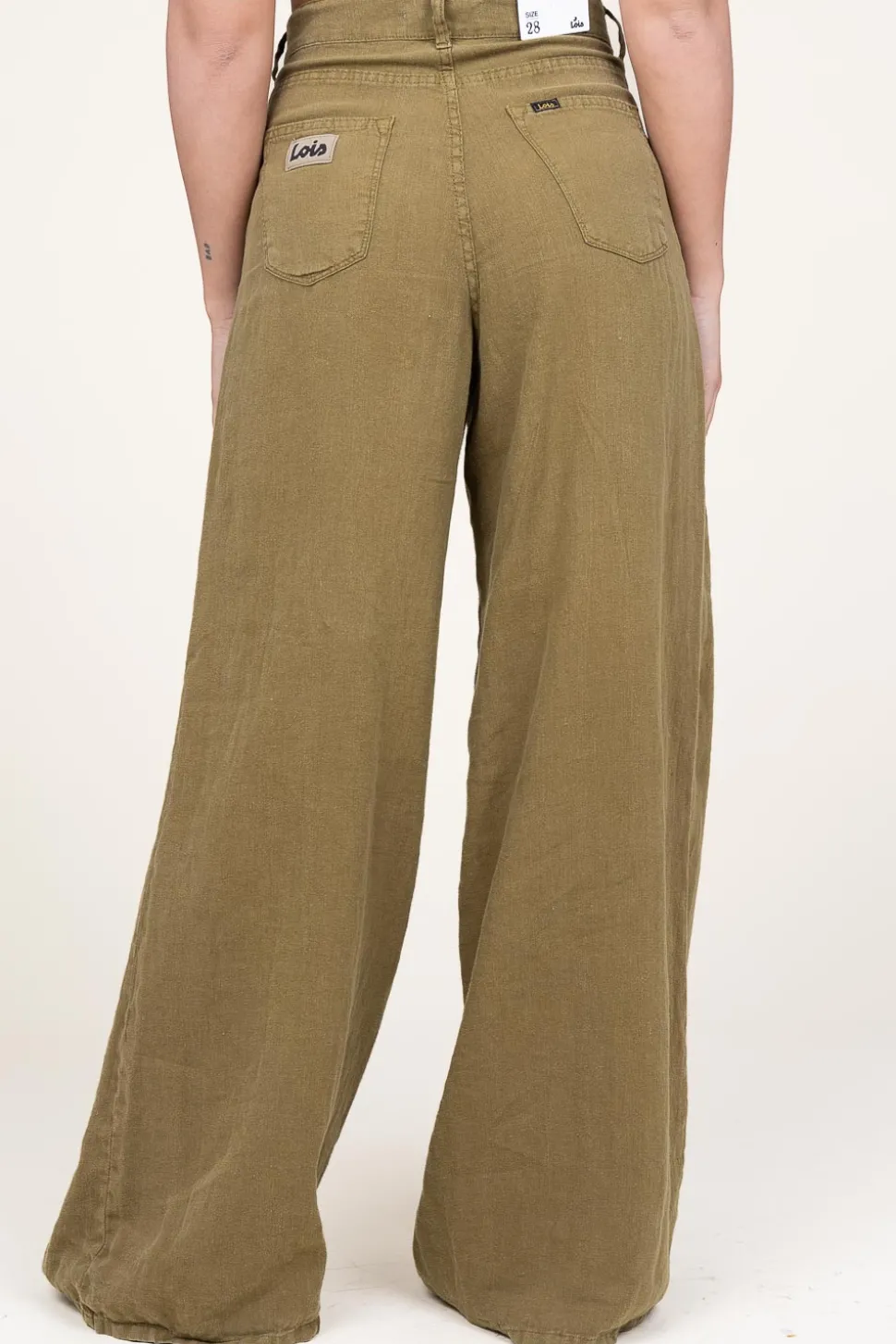 Cheap Lois Jeans Linen Wide Leg Pants Marlene | Green... | | Little Soho