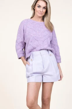 Best Sale Twinset Linnen Short Donya | Purple... | | Little Soho