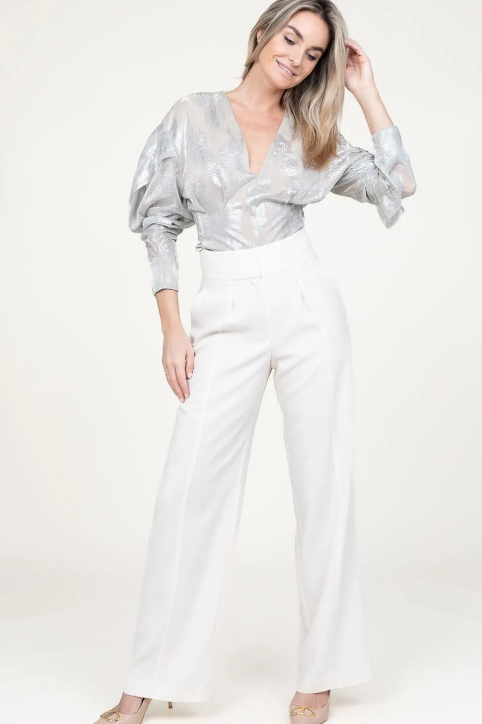 Cheap IRO Loose Fitted Trousers Kairi | Natural... | | Little Soho