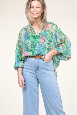 New Ibana Lurex Blouse With Print Talici | Green... | | Little Soho