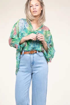 New Ibana Lurex Blouse With Print Talici | Green... | | Little Soho