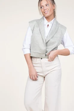 Online Aaiko Lurex Jacquard Waistcoat Letica | Green... | | Little Soho