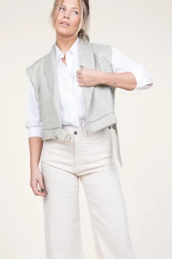 Online Aaiko Lurex Jacquard Waistcoat Letica | Green... | | Little Soho