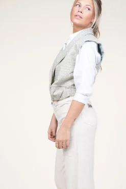 Online Aaiko Lurex Jacquard Waistcoat Letica | Green... | | Little Soho