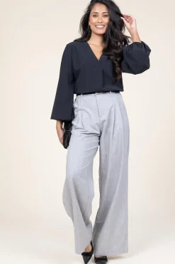 Online D-ETOILES CASIOPE Lurex Linen Pleated Trousers Genius | Grey... | | Little Soho