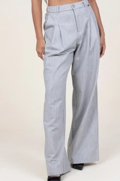 Online D-ETOILES CASIOPE Lurex Linen Pleated Trousers Genius | Grey... | | Little Soho