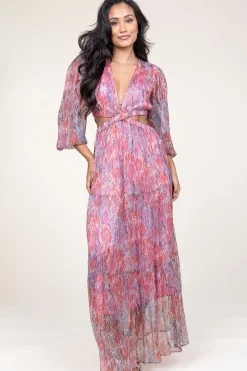 Store Berenice Lurex Maxi Dress Rainbow | Pink... | | Little Soho