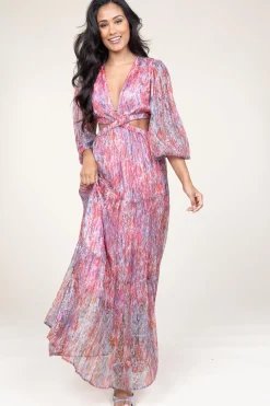 Store Berenice Lurex Maxi Dress Rainbow | Pink... | | Little Soho