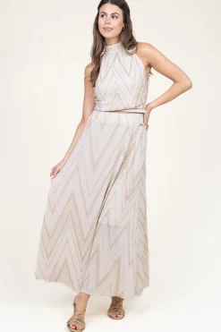 Clearance Liu Jo Lurex Midi Skirt Santa Maria | Nude... | | Little Soho