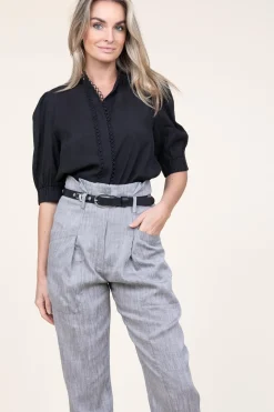 Best Sale Copenhagen Muse Lyocell Blouse With Lace Molly | Black... | | Little Soho