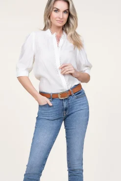 Cheap Copenhagen Muse Lyocell Blouse With Lace Molly | Natural... | | Little Soho