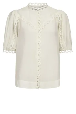 Shop Copenhagen Muse Lyocell Blouse With Puffed Sleeves Molly | Natural... | | Little Soho