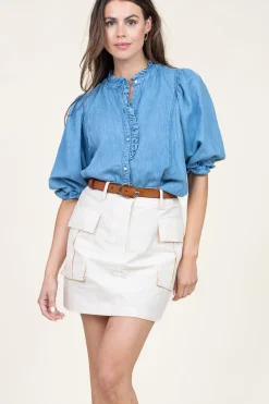 Outlet Louizon Lyocell Denim Blouse Patricia | Blue... | | Little Soho